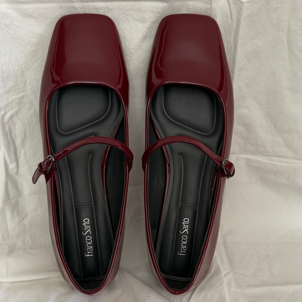 Franco Sarto Burgundy Mary Jane Flats - Picture 4 of 5